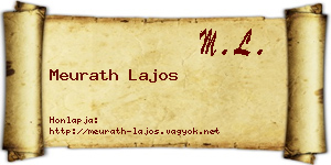 Meurath Lajos névjegykártya